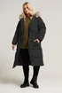Yours Curve Black Padded Parka Coat - 26-28 Image 3