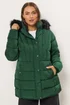 Yours Curve Green Short Puffer Coat - 22-24 Image 2