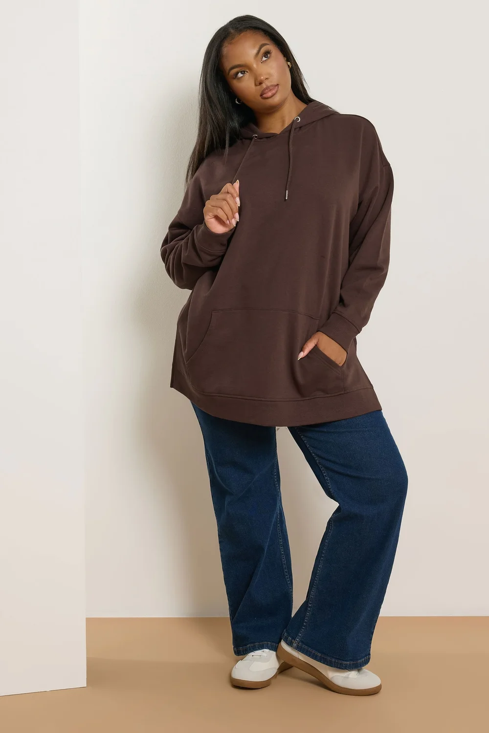Yours Curve Chocolate Brown Hoodie - 20 Image 2