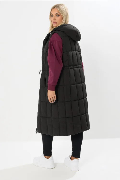 Yours Curve Black Midi Gilet - 14 Image 3