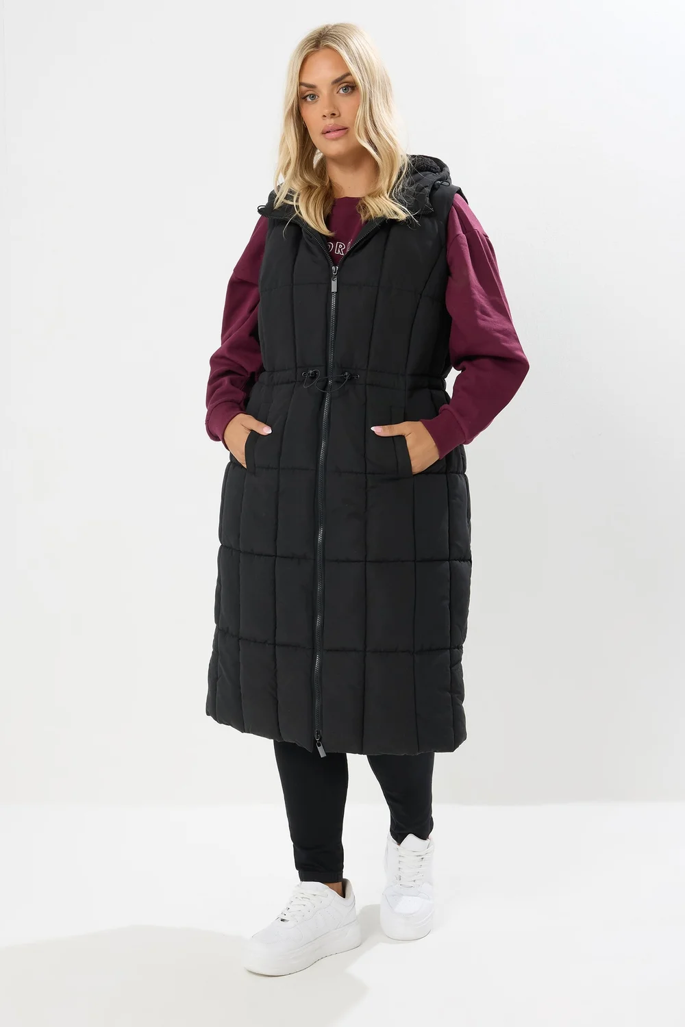 Yours Curve Black Midi Gilet - 14 Image 2