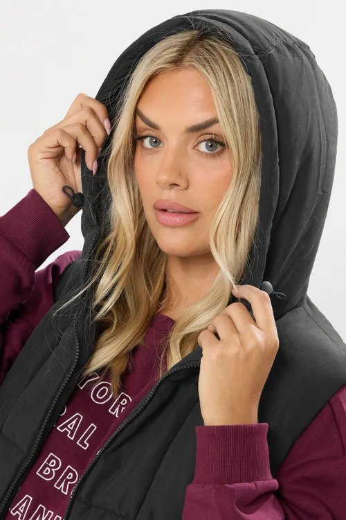 Yours Curve Black Midi Gilet - 14 Image 4