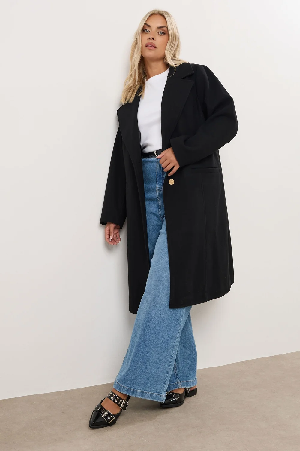 Yours Curve Black Longline Formal Coat - 16 Image 2