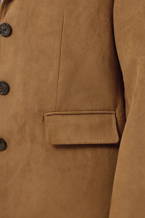 Yours Curve Brown Faux Suede Blazer - 20 Image 4