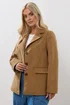 Yours Curve Brown Faux Suede Blazer - 20 Image 1