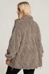 Yours Curve Brown Textured Fleece Jacket - 20 Image 4