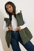 Yours Curve Khaki Green Padded Gilet - 26-28 Image 3