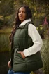 Yours Curve Khaki Green Padded Gilet - 26-28 Image 2
