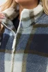 Yours Curve Blue Check Fleece Jacket - 26-28 Image 5