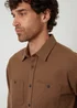 Threadbare Brown Cotton Flannel Relaxed Fit Shirt - Medium Image 4