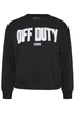 Yours Curve Black 'Off Duty' Slogan Sweatshirt - 18 Image 5