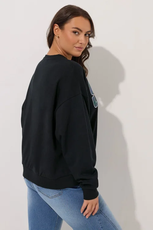 Yours Curve Black Check 'Soho' Sweatshirt - 18 Image 4