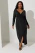Yours London Curve Black Knot Front Maxi Dress - 26-28 Image 2