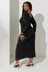 Yours London Curve Black Knot Front Maxi Dress - 26-28 Image 3