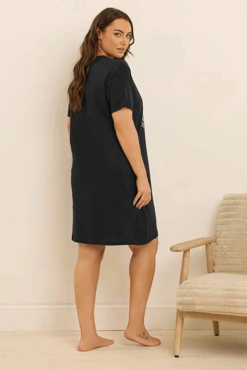 Yours 2 Pack Curve Black 'Coffee Club' Sleep Tee Nightdresses - Size 22-24 Image 4