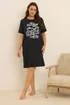 Yours 2 Pack Curve Black 'Coffee Club' Sleep Tee Nightdresses - Size 22-24 Image 2