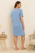 Yours Curve Blue 'Breakfast Club' Sleep Tee Nightdress - Size 26-28 Clothing Image 3