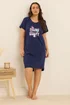 Yours 2 Pack Curve Pink & Blue Cat Print Nightdresses - Size 26-28 Clothing Image 2