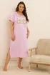 Yours Curve Pink 'Morning Cuddles' Teddy Print Midaxi Nightdress - Size 26-28 Clothing Image 1