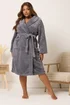 Yours Curve Grey Shawl Collar Dressing Gown - Size 34-36 clothing Image 1