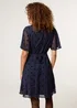 Blue Vanilla Navy Polka Dot Tie Back Dress - XL Image 4