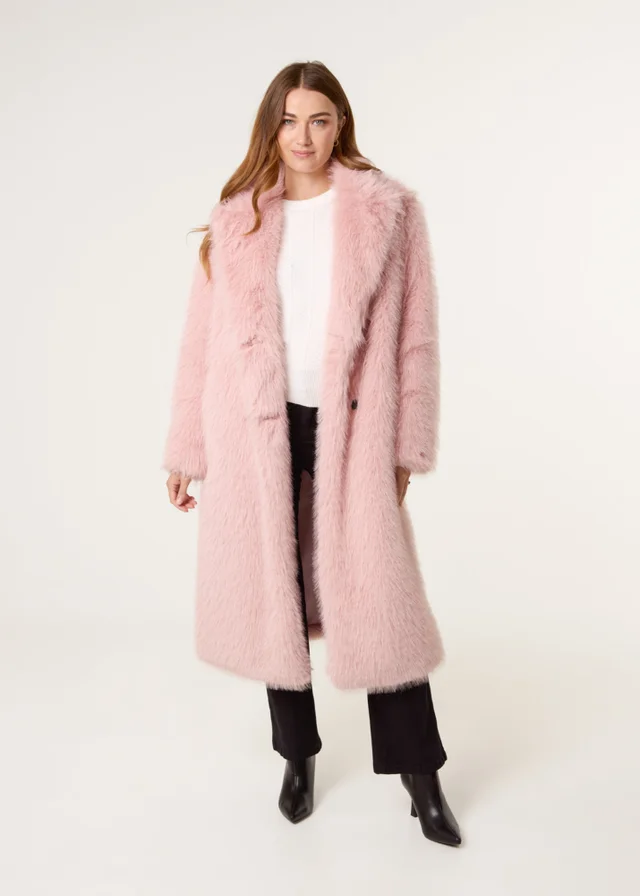 Blue Vanilla Pink Long Fluffy Coat