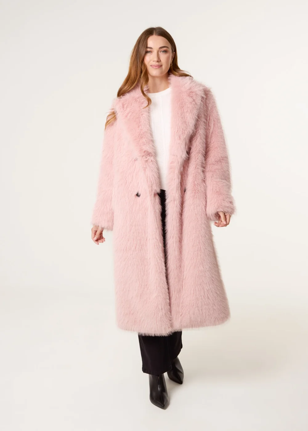 Blue Vanilla Pink Long Fluffy Coat - S Image 1