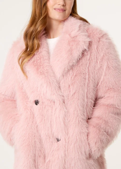 Blue Vanilla Pink Long Fluffy Coat - S Image 3