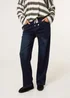 Blue Vanilla Navy Elasticated Waist Jeans With Tie - S Image 2