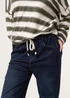 Blue Vanilla Navy Elasticated Waist Jeans With Tie - S Image 3