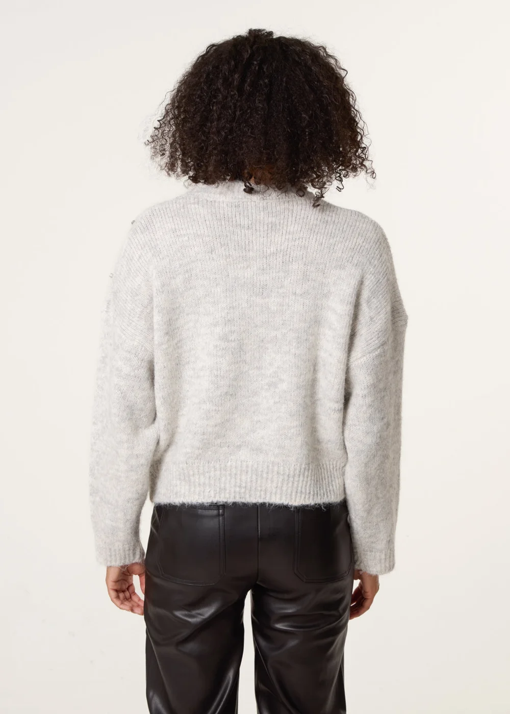 Blue Vanilla Grey Diamante Round Neck Jumper - Medium/Large Image 4