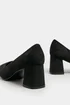 Yours Black Faux Suede Mid Block Heel Court Shoes In Extra Wide EEE Fit - 9 Extra Wide Image 5