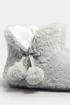 Yours Grey Pom Pom Faux Fur Boot Slippers - Size 7-8 Image 5