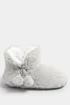 Yours Grey Pom Pom Faux Fur Boot Slippers - Size 7-8 Image 3