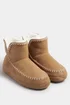 Yours Tan Brown Whipstitch Boot Slippers - Size 9-10 Image 2