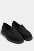 Yours Black Faux Suede Ruched Front Loafers In Extra Wide EEE Fit - 8 Extra Wide Image 2