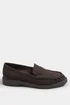 Yours Chocolate Brown Faux Suede Ruched Front Loafers In Extra Wide EEE Fit - 4 Extra Wide Image 4