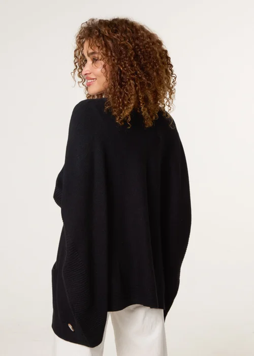 Blue Vanilla Black Boxy Jumper With Buttons - One Size Image 4