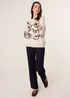 Blue Vanilla Beige Floral Embroidery Detailed Jumper - Medium/Large Image 2