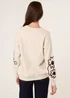 Blue Vanilla Beige Floral Embroidery Detailed Jumper - Medium/Large Image 5