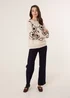 Blue Vanilla Beige Floral Embroidery Detailed Jumper - Medium/Large Image 4