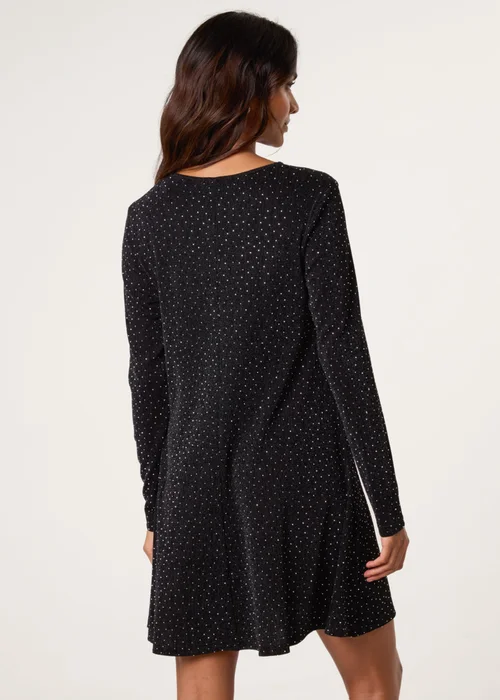 Blue Vanilla Black Shimmery Diamante Swing Dress - XL Image 4