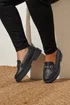Yours Black Metal Trim Detail Loafers In Wide E & Extra Wide EEE Fit - 9 Extra Wide Image 1