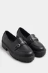 Yours Black Metal Trim Detail Loafers In Wide E & Extra Wide EEE Fit - 9 Extra Wide Image 2