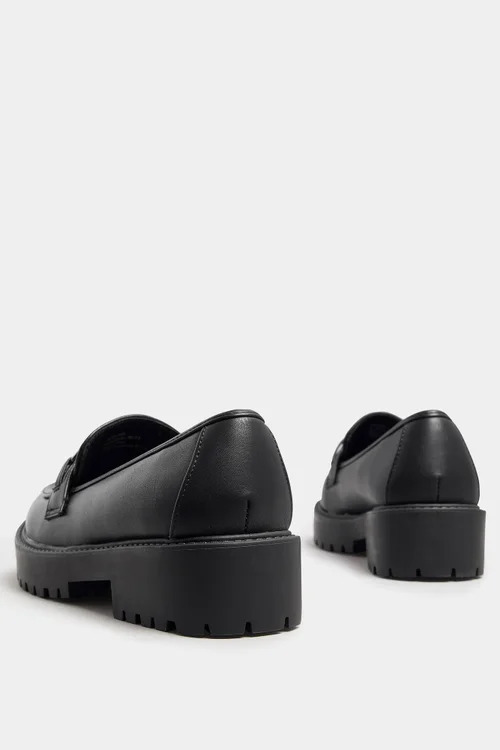 Yours Black Metal Trim Detail Loafers In Wide E & Extra Wide EEE Fit - 9 Extra Wide Image 4