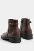 Yours Chocolate Brown Faux Leather Buckle Stretch Ankle Boots In Extra Wide EEE Fit - 5 Extra Wide Image 4