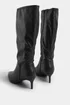 Yours Black Faux Leather Pointed Kitten Heel Boots In Extra Wide EEE Fit - 9 Extra Wide Image 5
