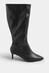 Yours Black Faux Leather Pointed Kitten Heel Boots In Extra Wide EEE Fit - 9 Extra Wide Image 4
