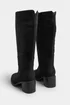 Yours Black Faux Suede Block Heel Knee High Boots In Extra Wide EEE Fit - 8 Extra Wide Image 5