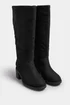 Yours Black Faux Suede Block Heel Knee High Boots In Extra Wide EEE Fit - 8 Extra Wide Image 3